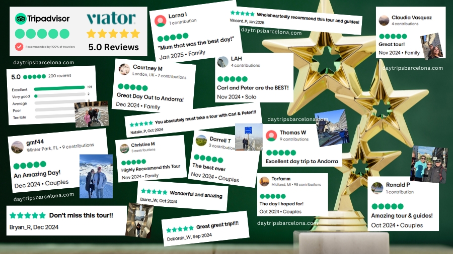 Private tours with best reviews from Tarragona, La Pineda, Salou, Cambrils
